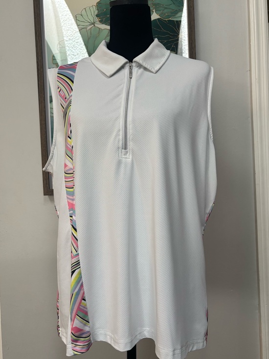 Gg Blue Tops - GG Blue Luxe Sports Short-Sleeve Polo Tee with Multicolor Side Panel